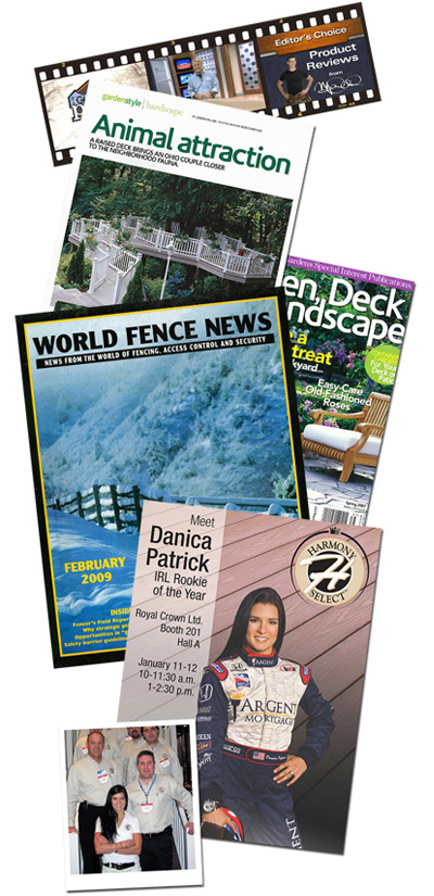 Various magazines promoting Royal Outdoor Products